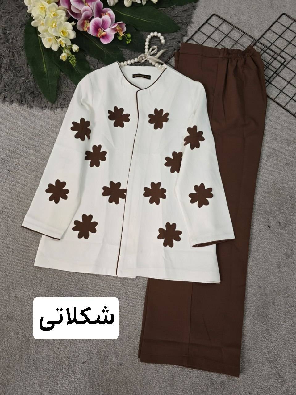 ست کت شلوار لیزری زنانه جنس مازراتی