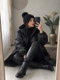 کت چرم زنانه بلند جنس تیرکمونی اعلا راشین