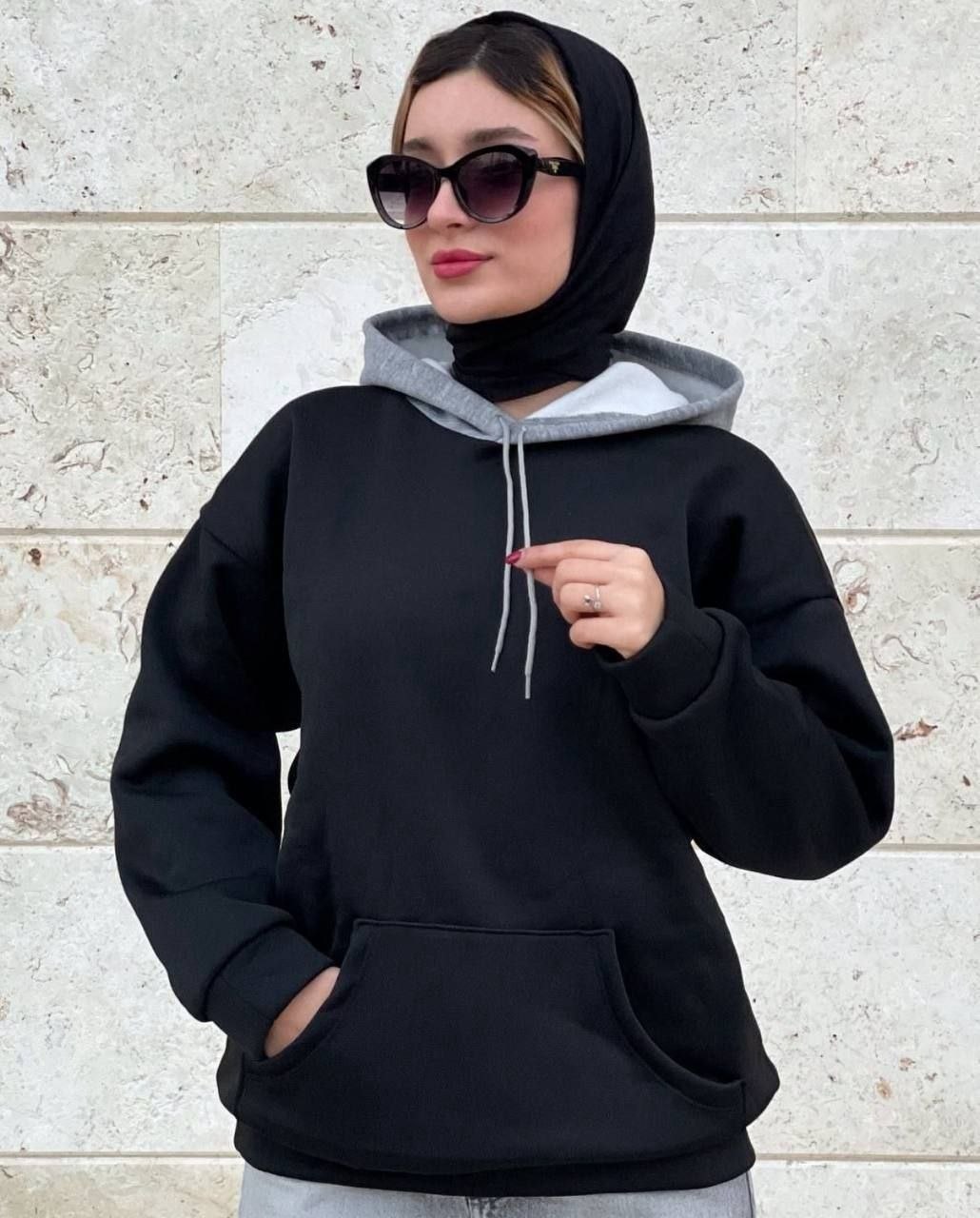 هودی اسپرت دورس تو کرکی کلاه طوسی