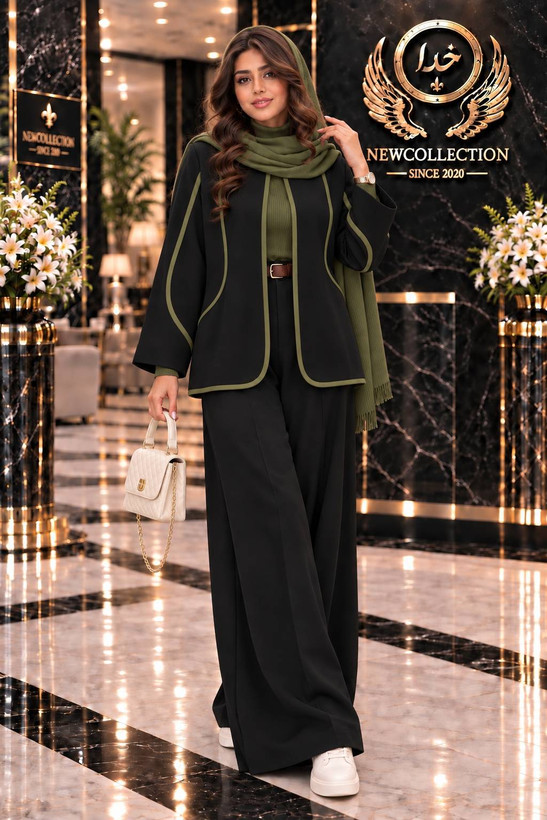 ست کت شلوار زنانه مازراتی نواردوزی پاییزه