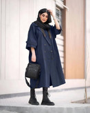 مانتو پاییزه زنانه کتان پلاس ایرانی مدل انا