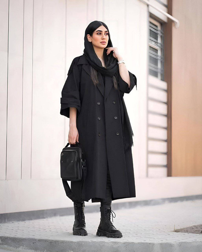 مانتو پاییزه زنانه کتان پلاس ایرانی مدل انا
