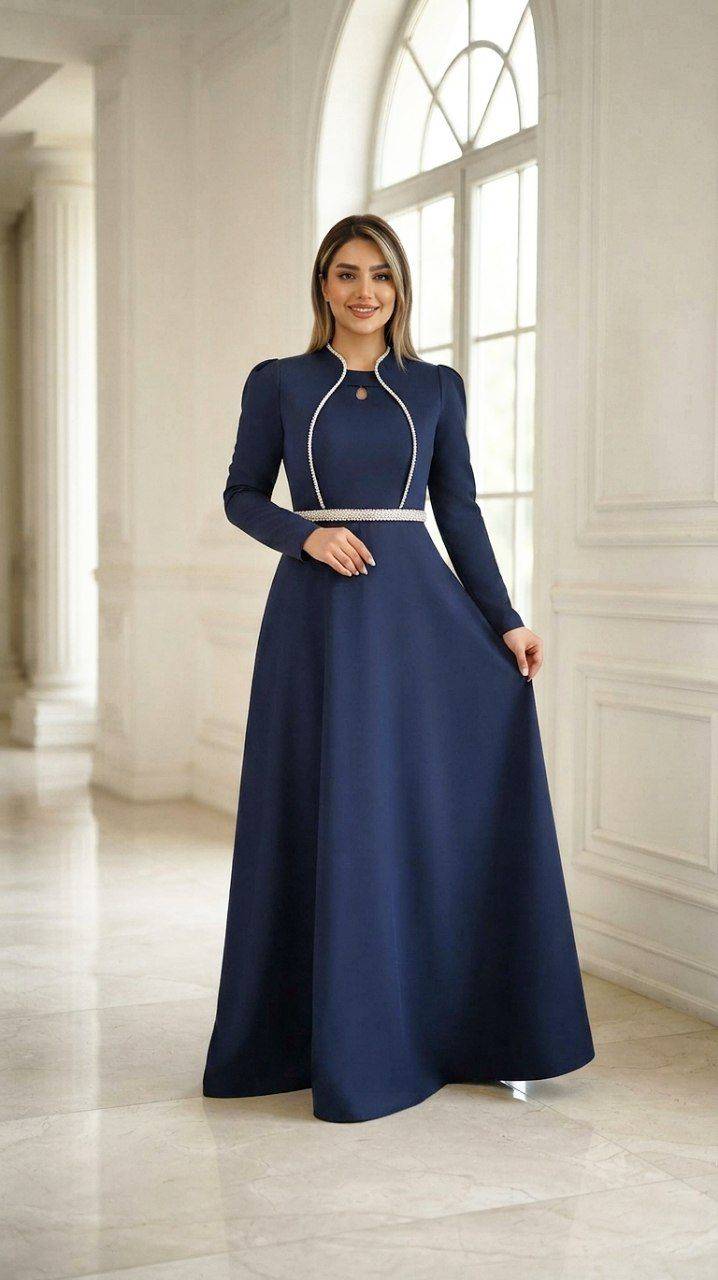 ماکسی مجلسی زنانه مازراتی خرجکار نوار مغزی با کیفیت مدل سیندرلا