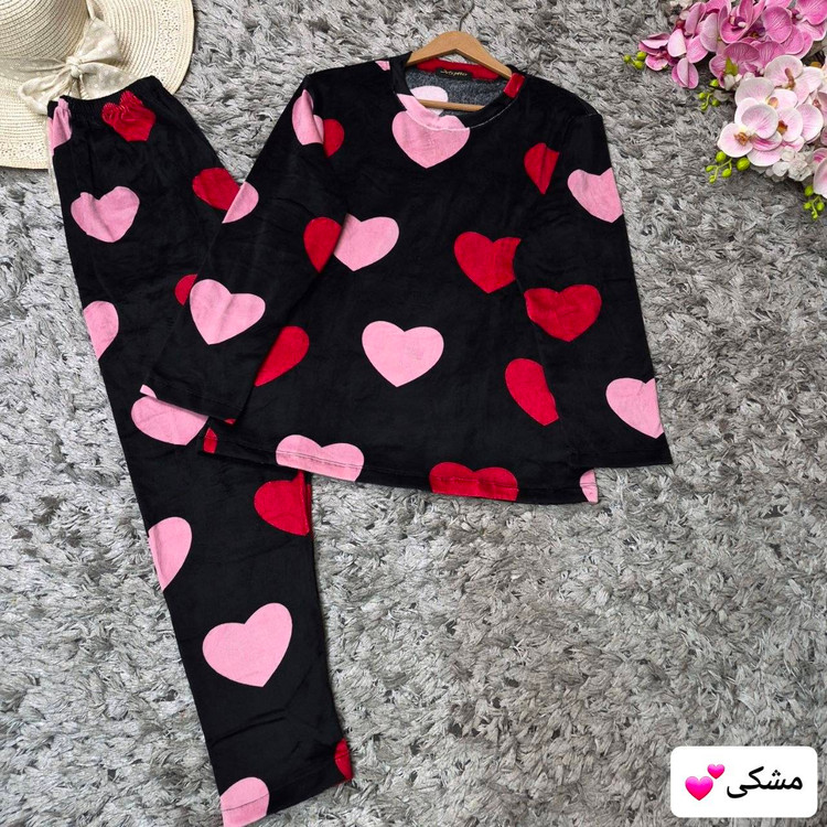 ست پایبزه مخمل وارداتی نرم و لطیف قلبی