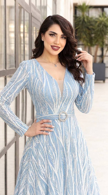 ماکسی مجلسی زنانه جنس شاین برجسته مدل پریزاد