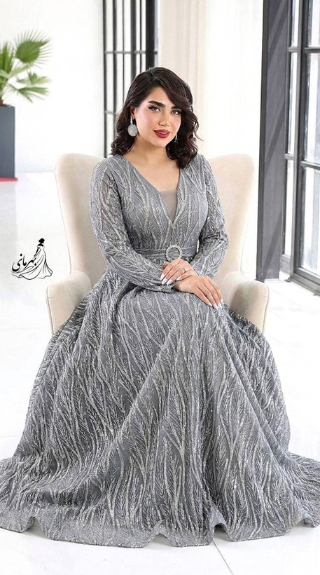 ماکسی مجلسی زنانه جنس شاین برجسته مدل پریزاد