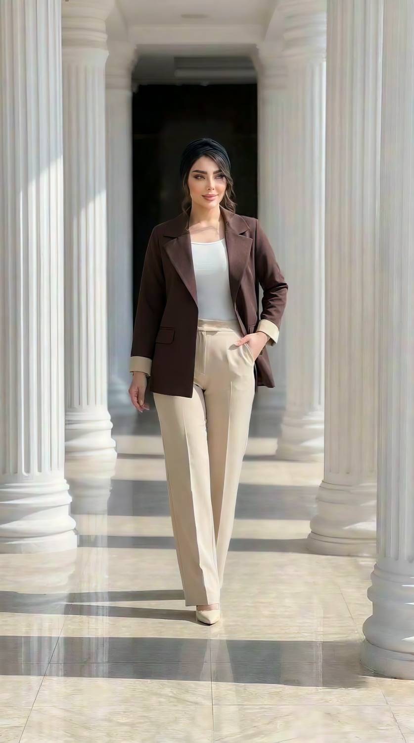 ست کت شلوار زنانه مازراتی وارداتی اعلا  مدل سلنا