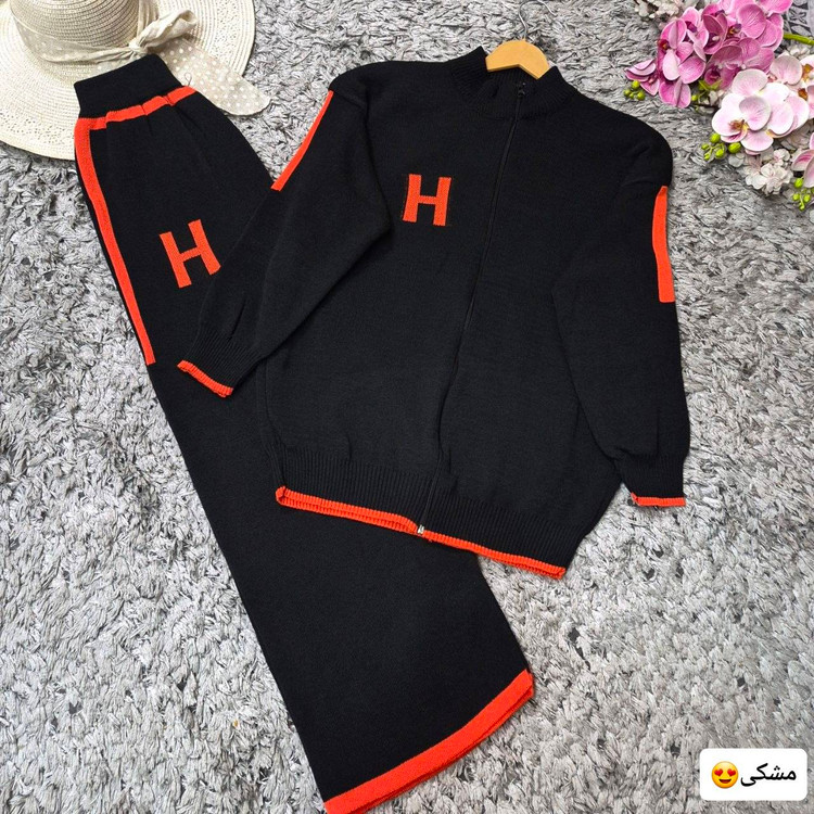 ست بامبر و شلوار زنانه بافت اکریل باکیفیت مدل h